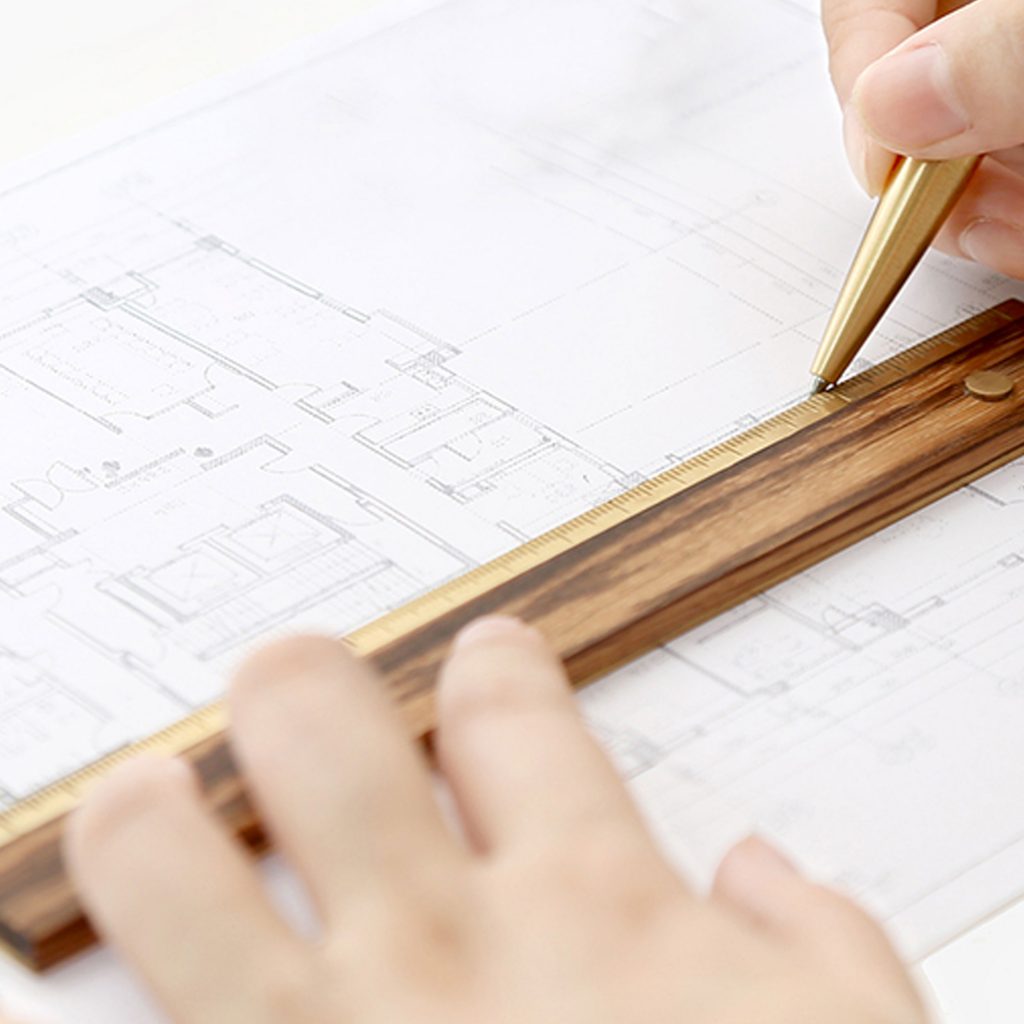 Mu Wooden Design | Timeless Ruler with Wood Layer and Brass