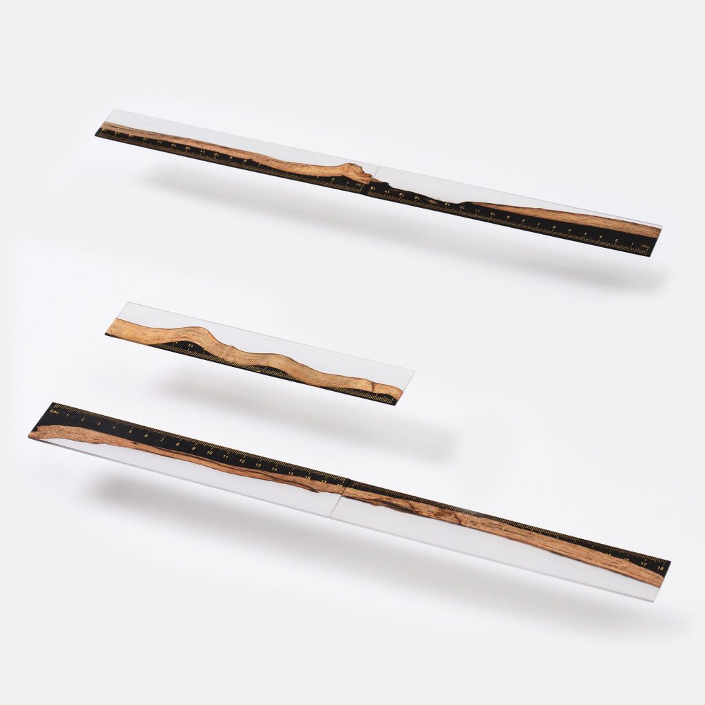 Mu Wooden Design | Ink & Wash Wooden Ruler with Resin