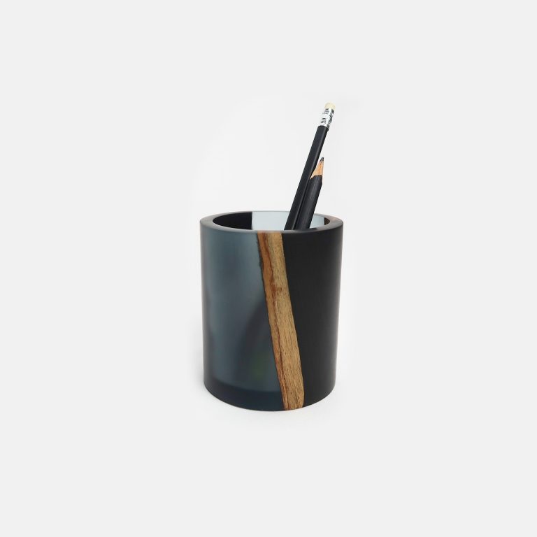 Mu Wooden Design | Ink & Wash Wooden Pen Holder with Resin