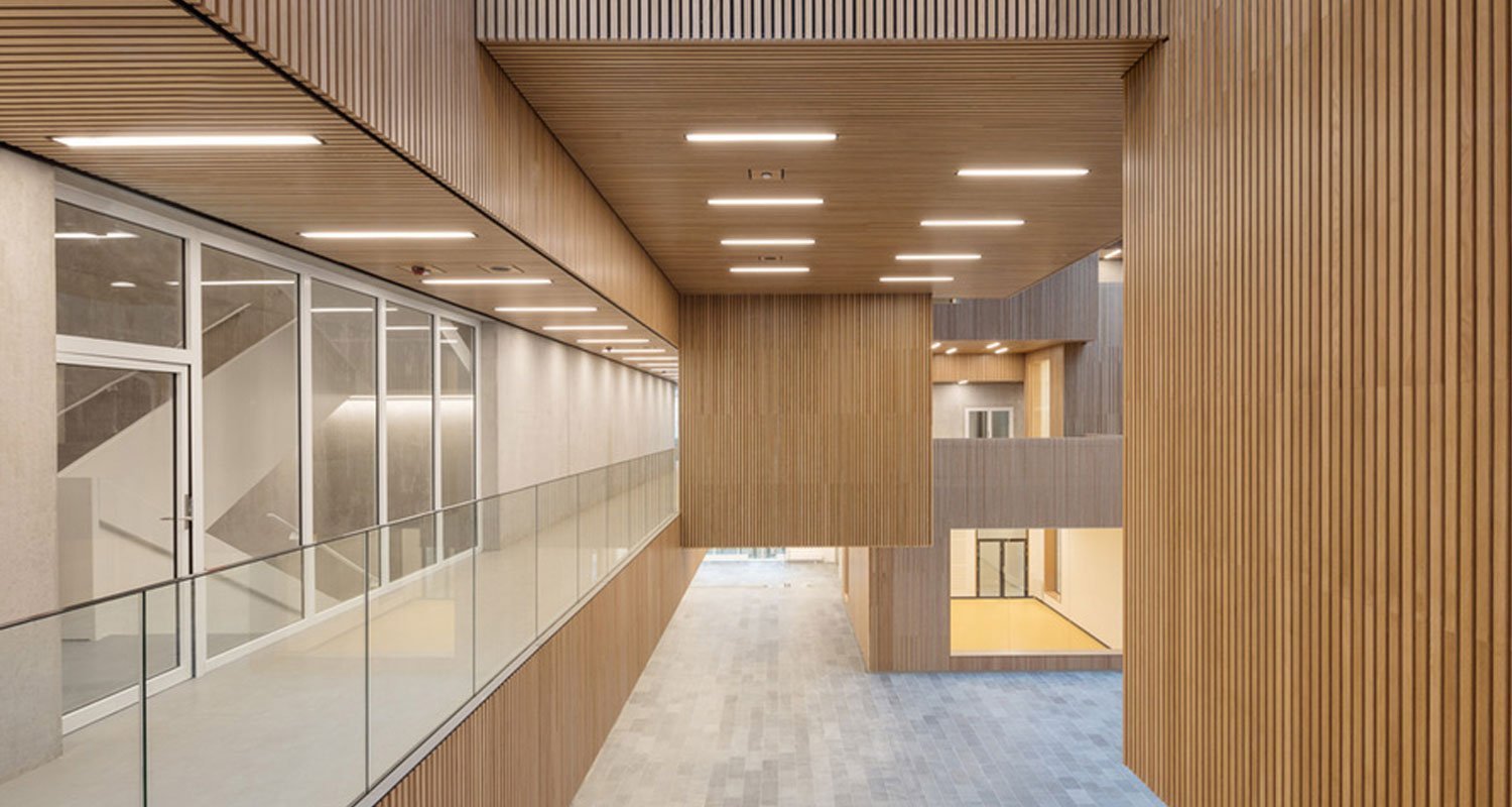 Life-Science-Bioengineering-oak-wood-building-floor-hallway